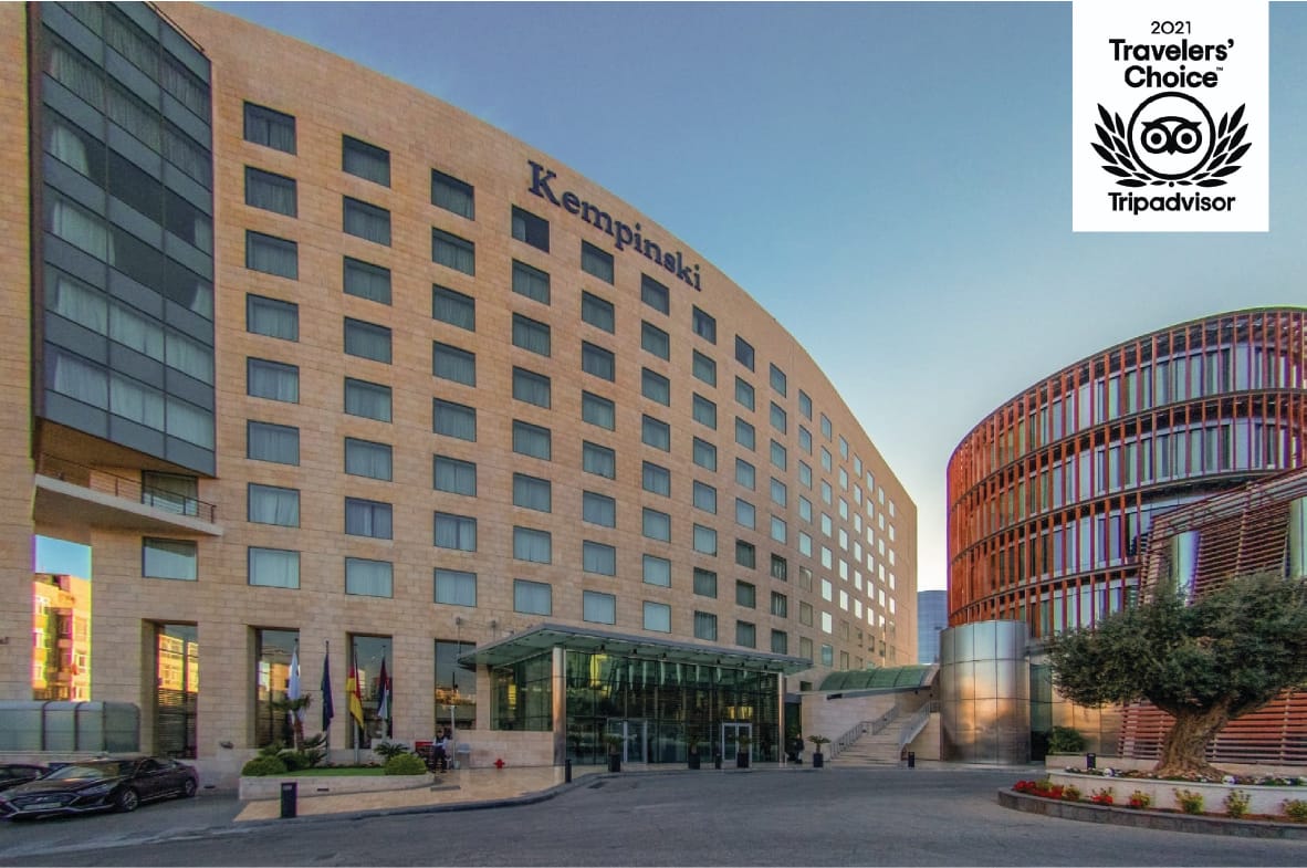 Kempinski Hotel Amman Wins 2021 Tripadvisor Travelers’ Choice Award for being in the top 10% of hotels worldwide