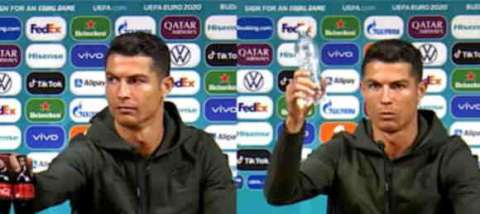 إنخفاض أسهم شركة “كوكاكولا” 4 مليار دولار بعد رفض رونالدو التحدث في ندوة صحفية وأمامه زجاجتين من المشروب