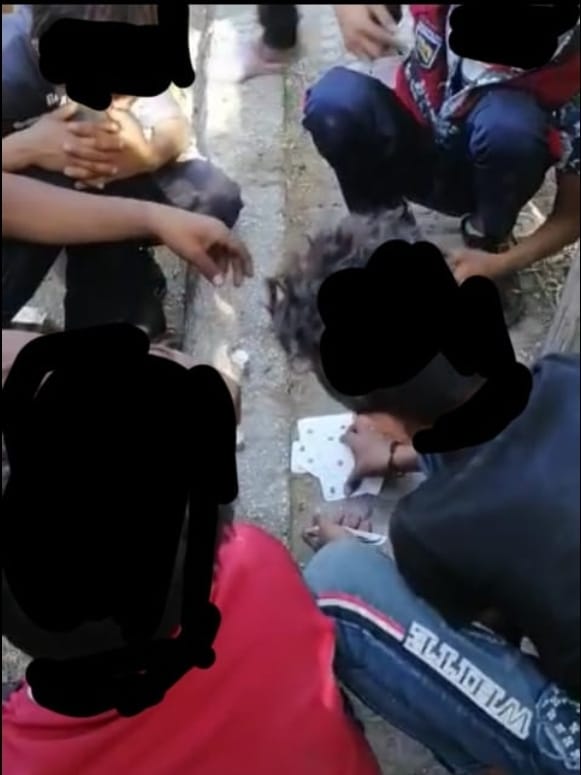 ضبط أحداث متسولين يلعبون القمار بعد الانتهاء من عمليات التسول