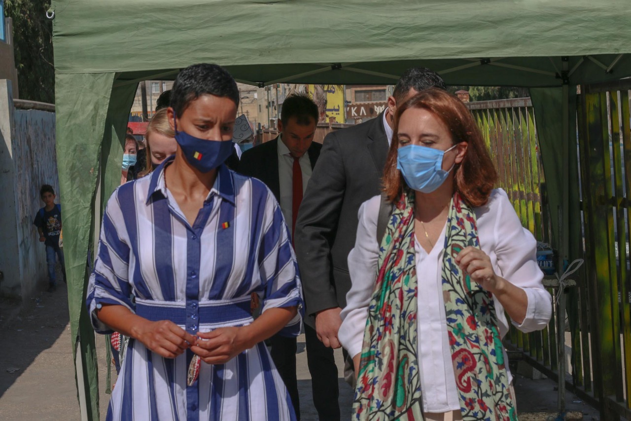 وزيرة بلجيكية تزور مخيم البقعة