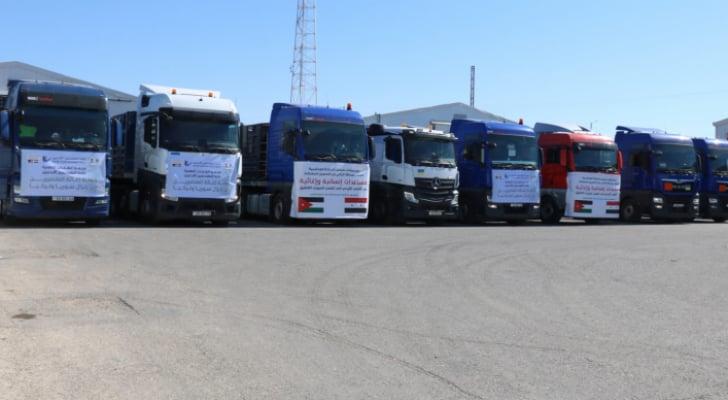 الأردن يُسيّر 7 شاحنات إغاثة جديدة إلى سوريا وتركيا