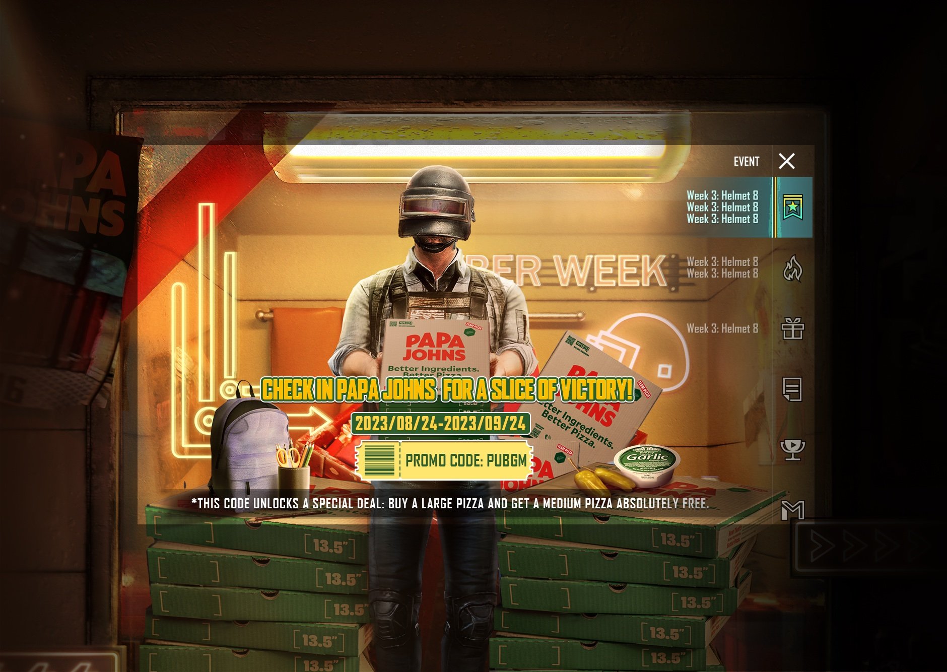 PUBG MOBILE and Papa Johns team up to bring gamers delicious combo sets