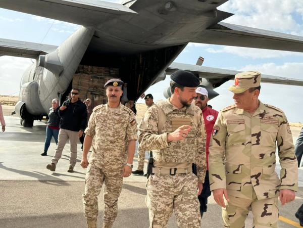 Crown Prince arrives in El Arish; oversees preparation, dispatch of new Jordanian field hospital for Gaza