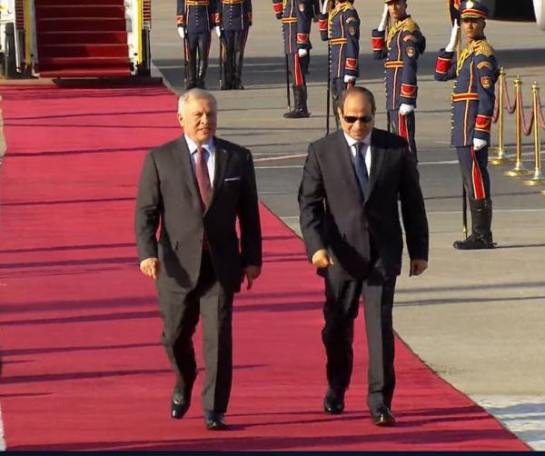 King visits Cairo, meets Sisi to discuss Gaza situation