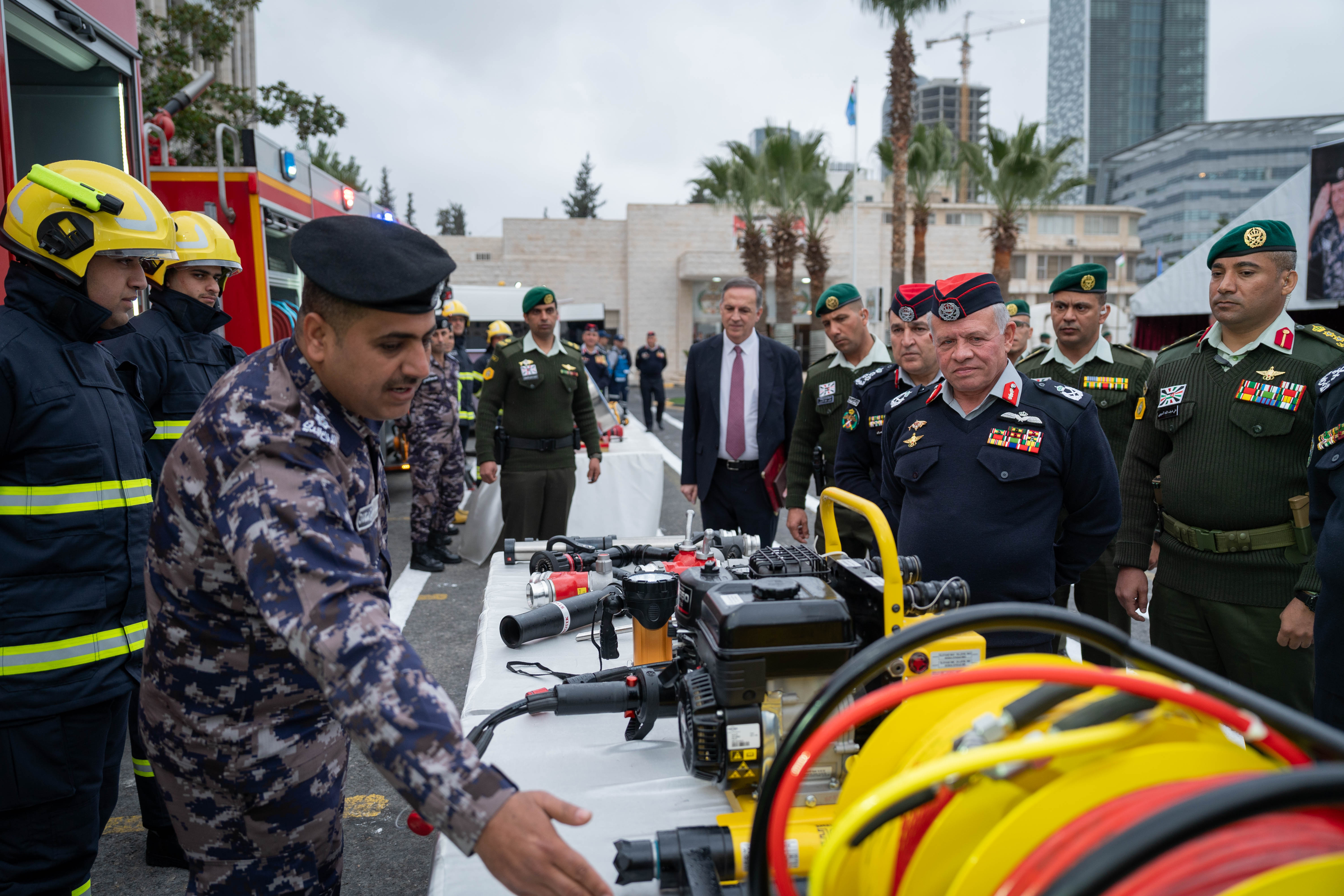 King visits Civil Defense Department, checks on ambulance development project