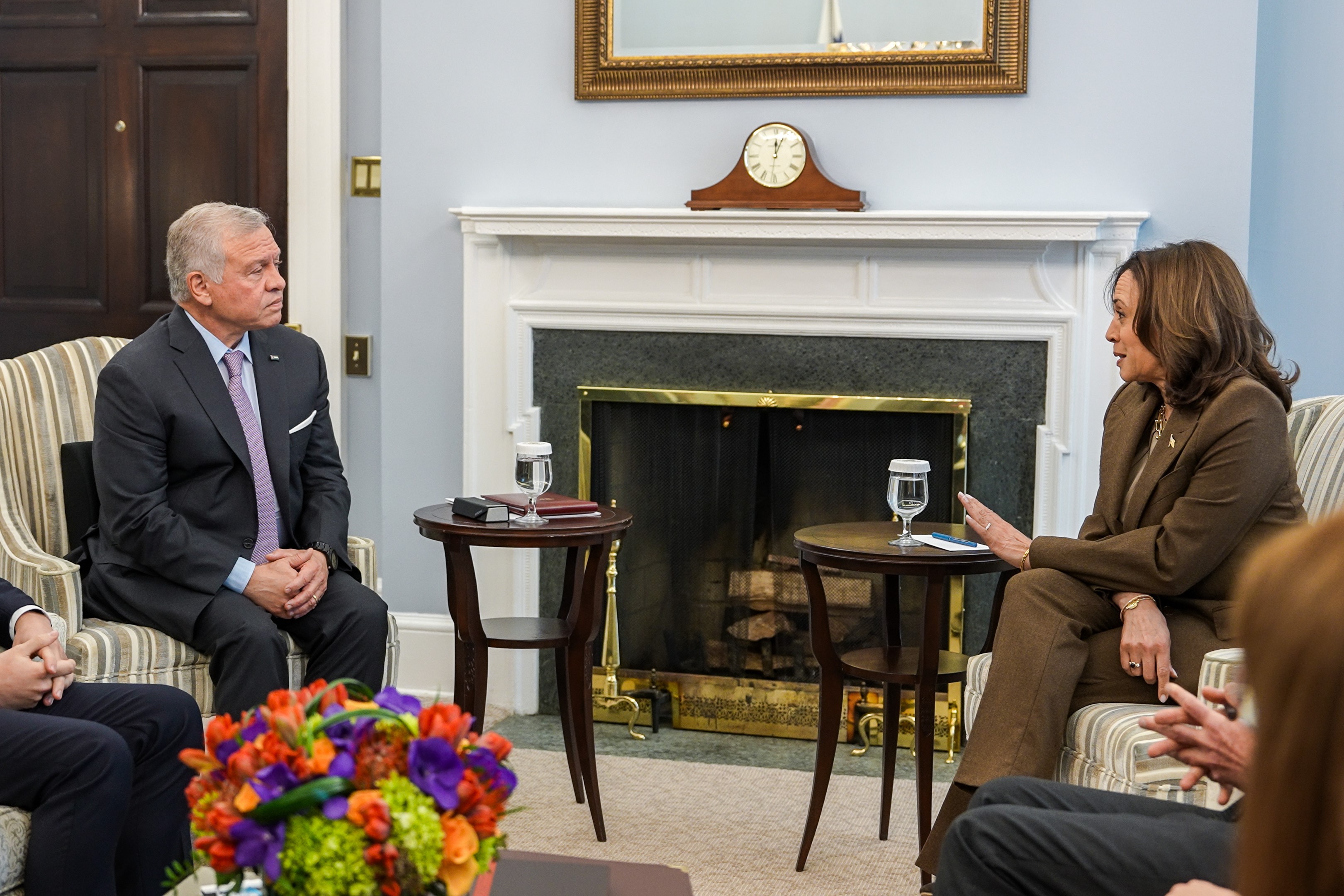 King discusses Gaza developments with US VP, urges continued support for UNRWA