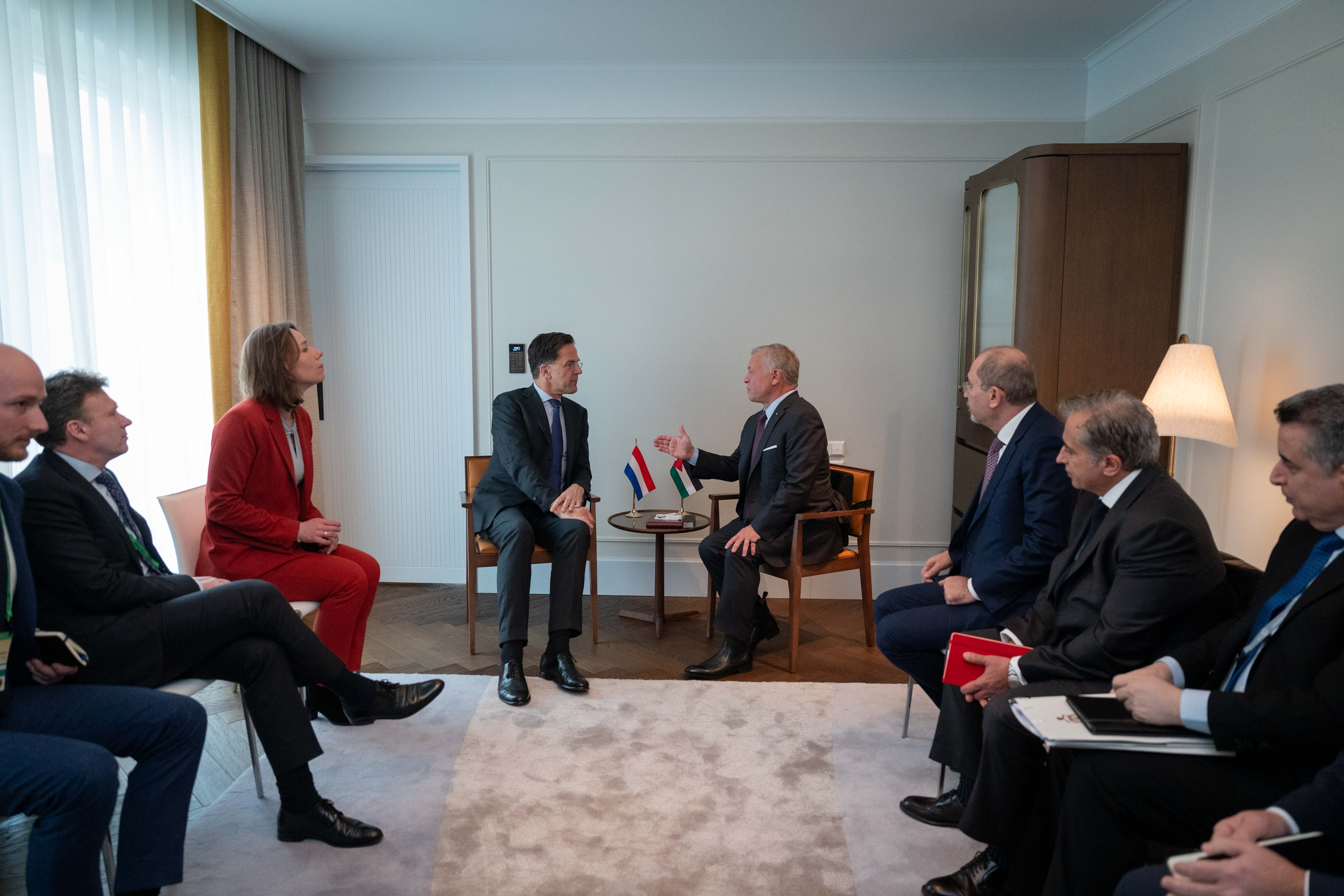 King discusses Gaza with PMs of Iraq, Netherlands, Slovenia, and Iraq Kurdistan Region president in Munich