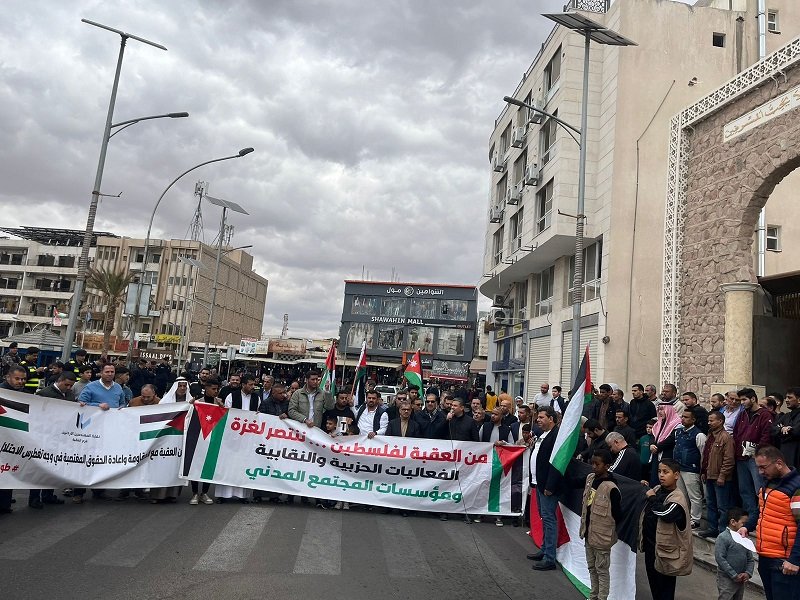 Protests across Jordan condemning Israeli atrocities in Gaza