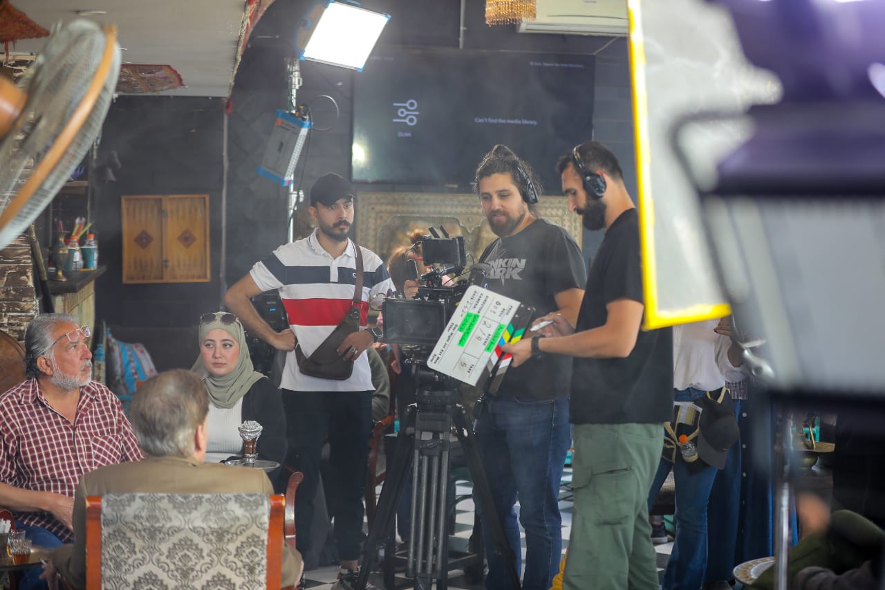 Youth filmmakers in Amman film their short movie "An Olive Branch"