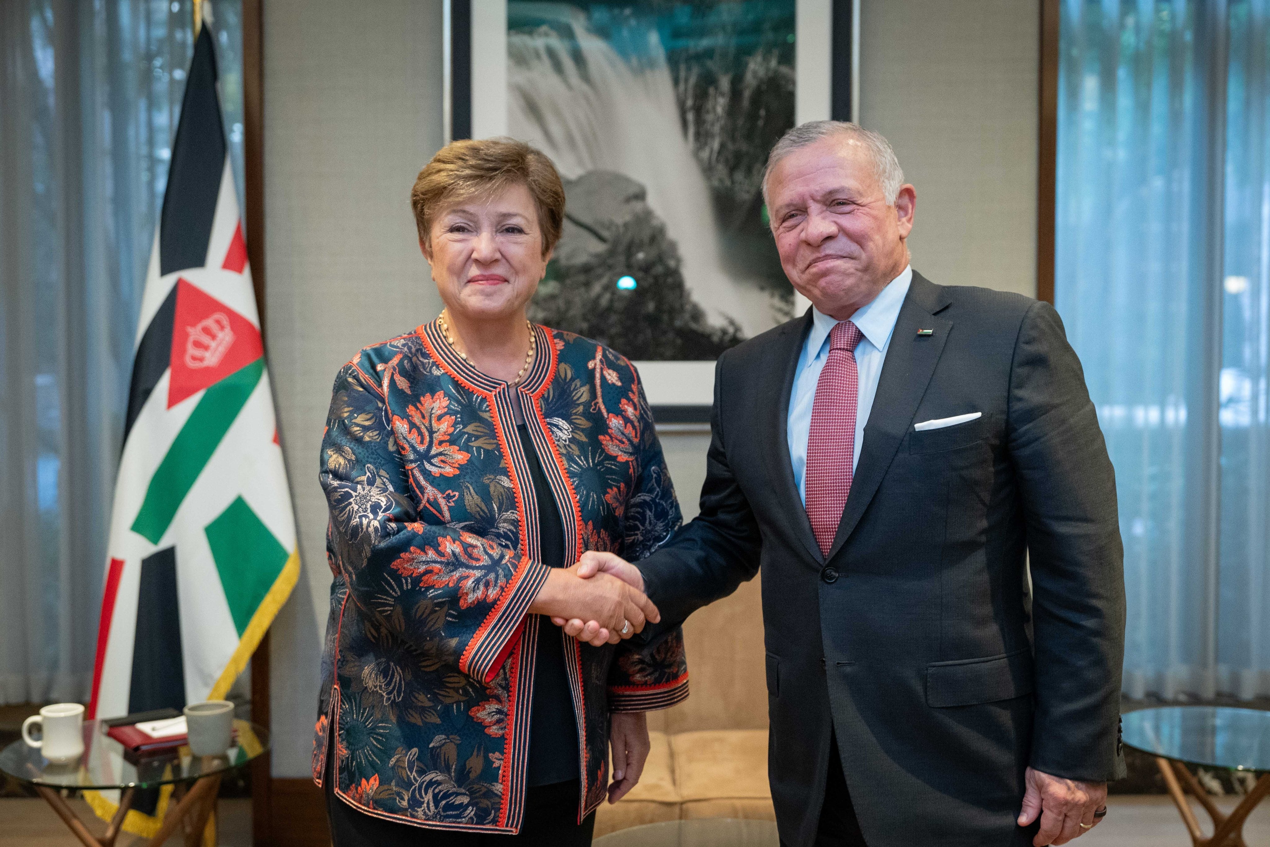 King discusses Jordan’s economic growth efforts with IMF director