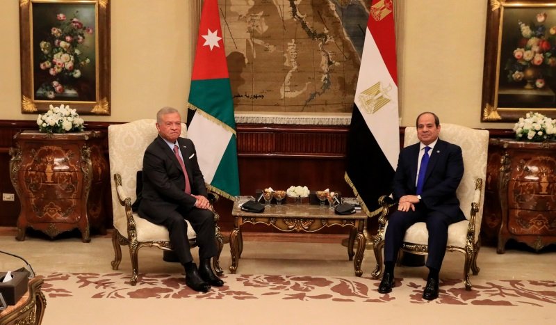 King, Egypt president renew call for ending war on Gaza, reaffirm solidarity with Lebanon