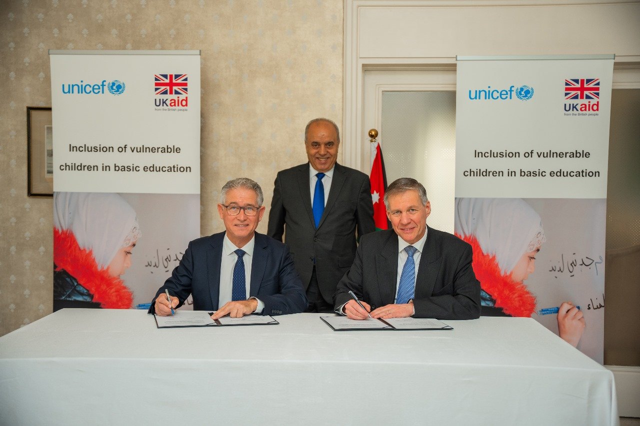 UK pledges $8.1 mln to UNICEF program for vulnerable children in Jordan