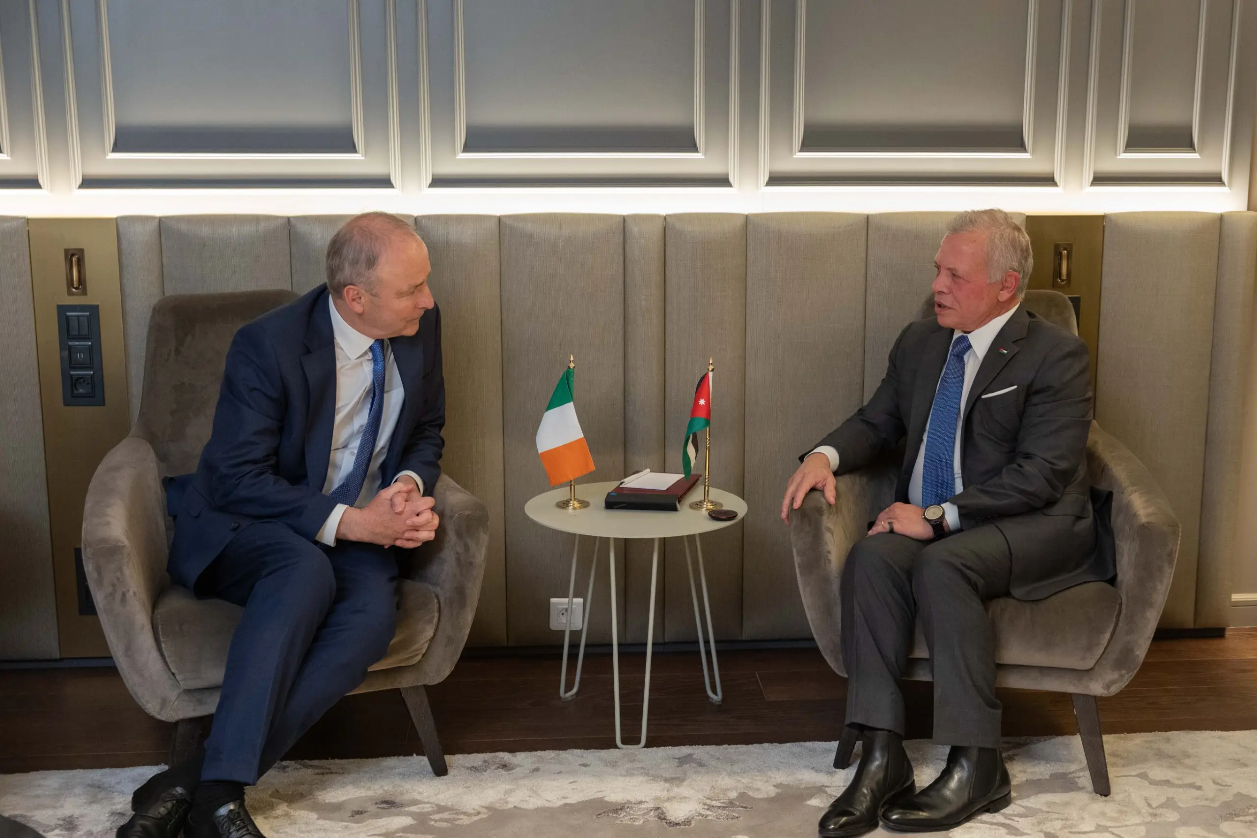 King meets with heads of state, PMs in France