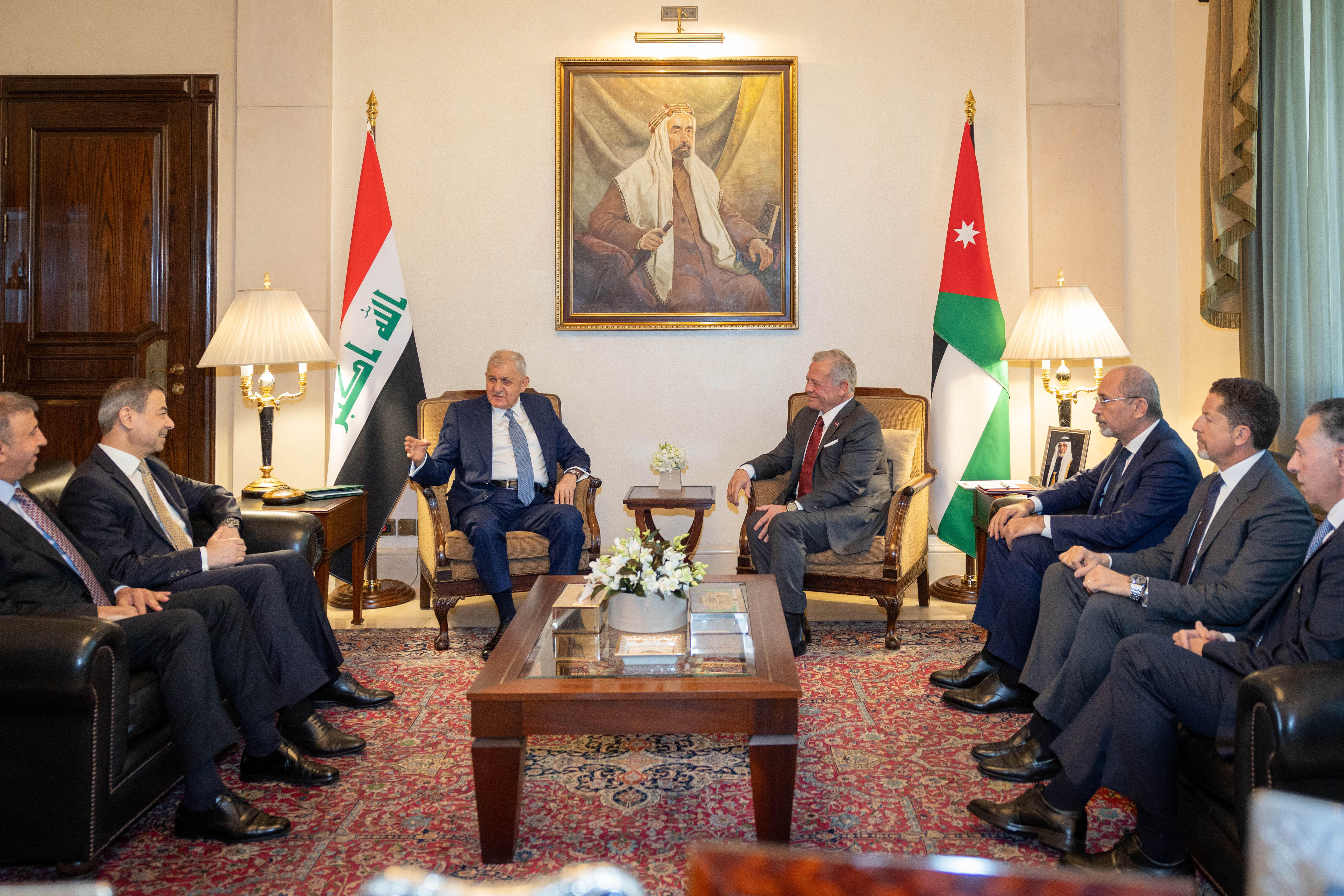 King meets with Iraq president at Basman Palace