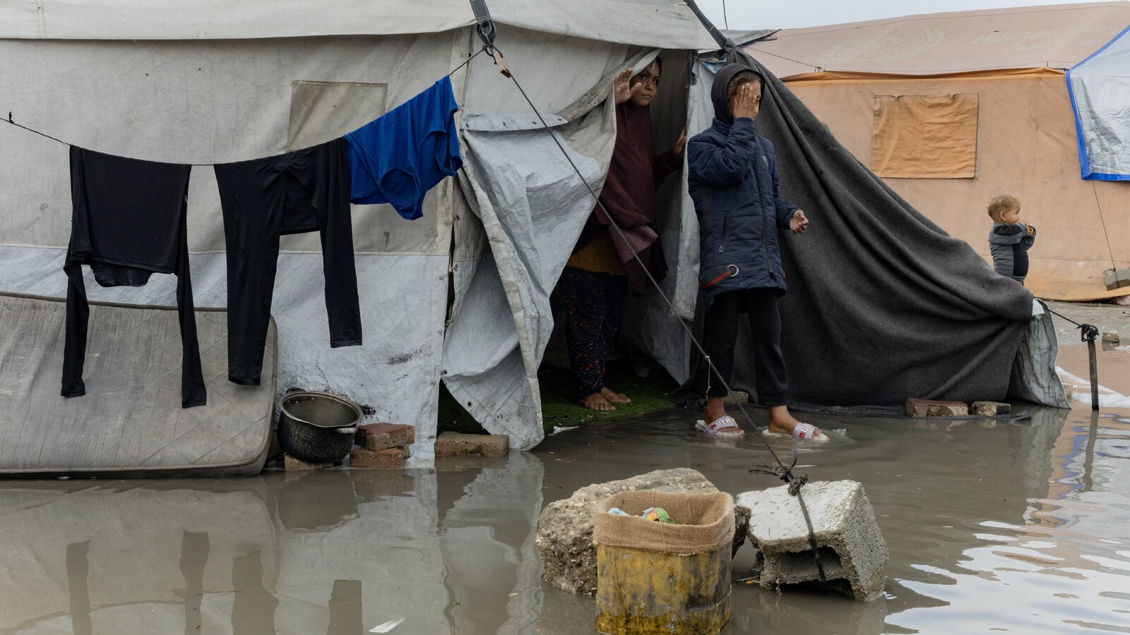 Gaza storms bring flooding, sewage and misery in tent camps