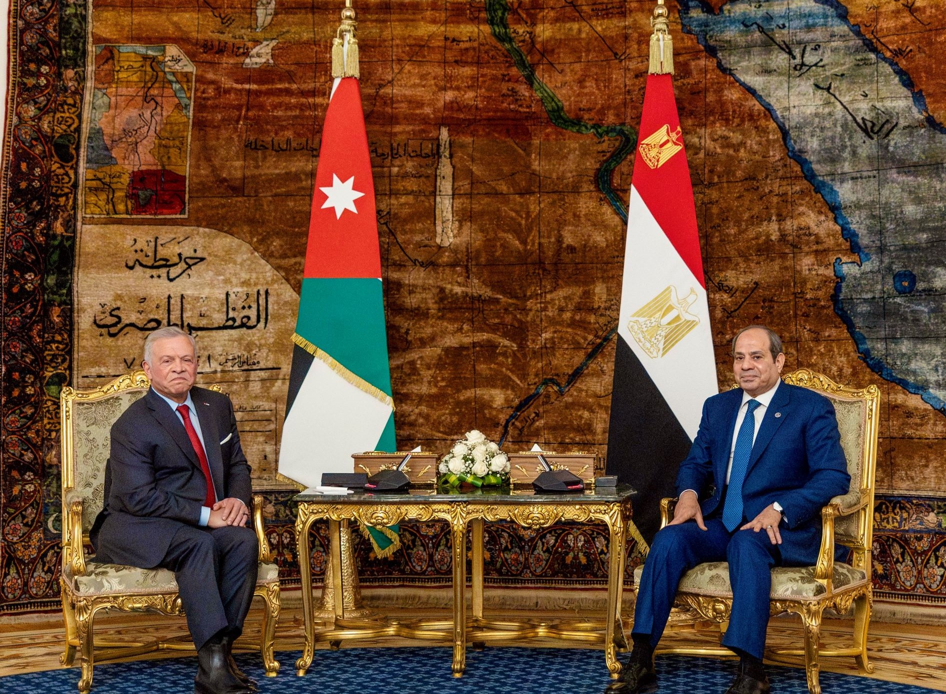 King, Egypt president hold talks in Cairo