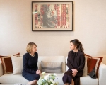 Queen Rania meets with German First Lady Elke Büdenbender in Amman