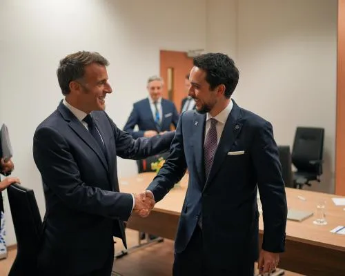 Crown Prince meets France president on margins of EU meeting in Cyprus