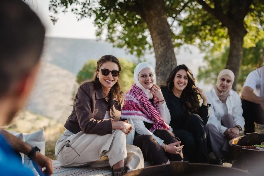 Queen Rania visits Saham Al Kafarat village in Irbid