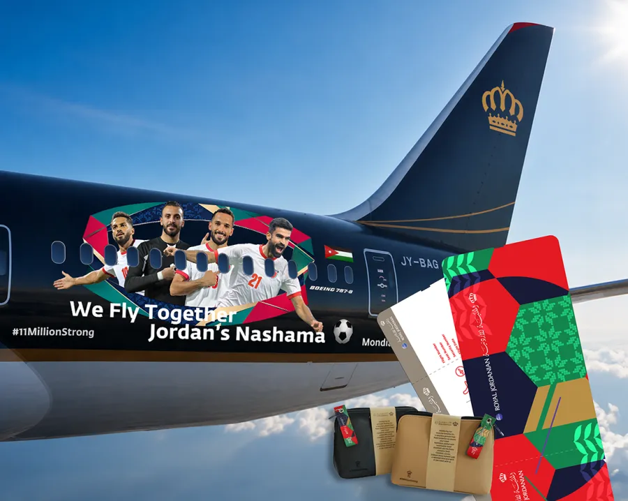 In support of Al Nashama... Royal Jordanian features National Football Team on its aircrafts
