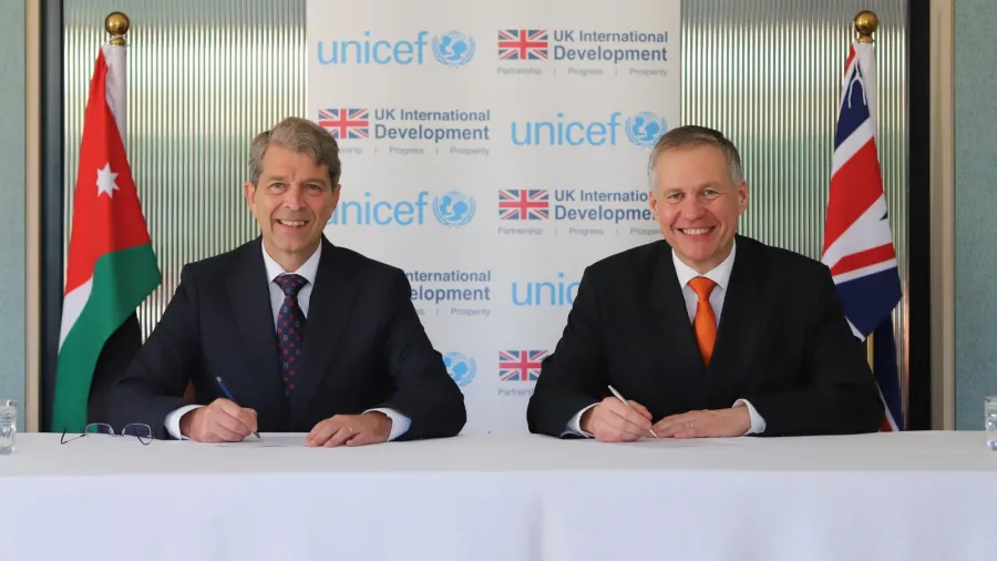 UK signs £2.85m UNICEF contribution to support refugee education in Jordan