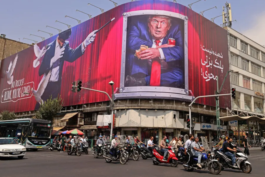 Tehran’s wartime billboards mock Trump, boast of victory