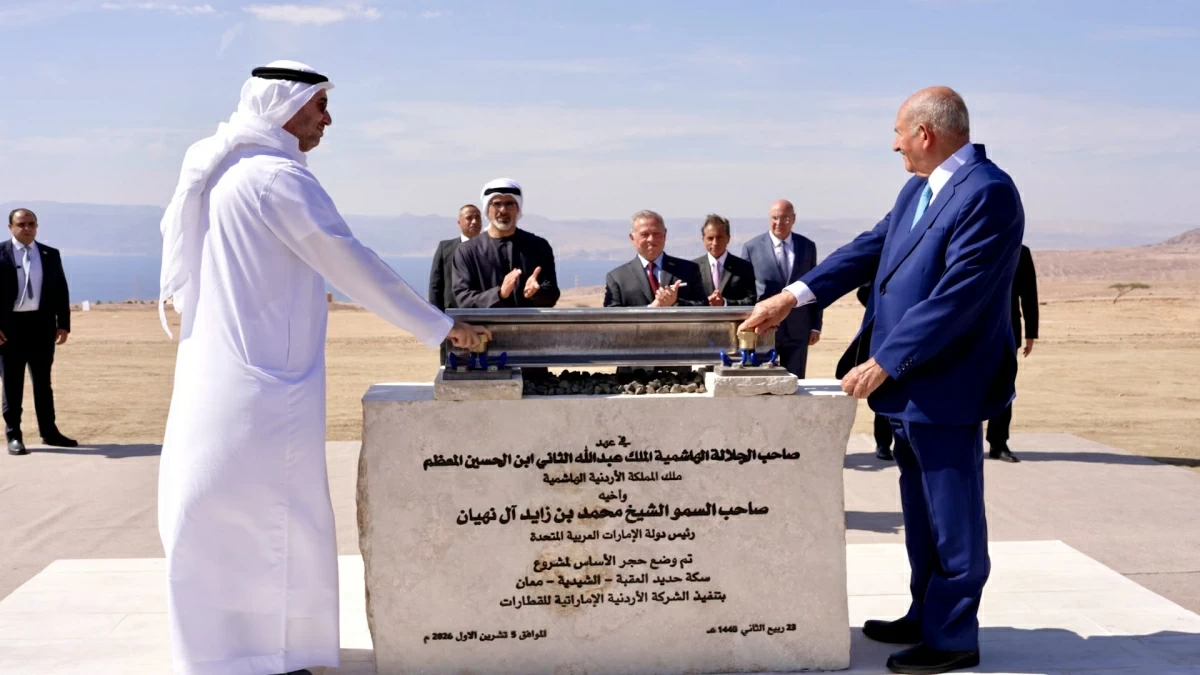 King, Abu Dhabi crown prince witness laying of foundation stone for Aqaba- Shidiya- Maan railway project