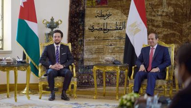 صورة ولي العهد يلتقي الرئيس المصري في القاهرة