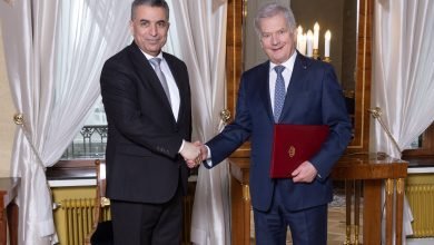 Photo of Finland president receives Jordanian ambassador’s credentials
