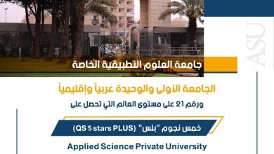 Photo of جامعة العلوم التطبيقية الخاصة على القمة كأول جامعة عربية وإقليمية ورقم 21 عالمياً
