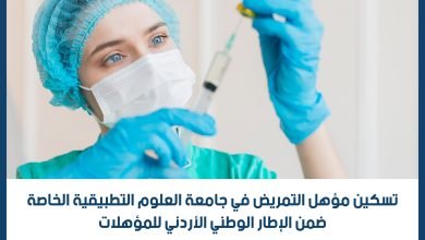 Photo of تسكين مؤهل التمريض في التطبيقية ضمن الإطار الوطني الأردني للمؤهلات