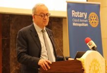 Photo of Muasher outlines to Rotarians Jordanian challenges in 2025